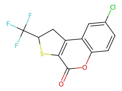 8-Chloro-2-(trifluoromethyl)-1,2-dihydrothieno[2,3-c]chromen-4-one structure