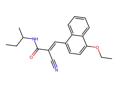 (E)-N-butan-2-yl-2-cyano-3-(4-ethoxynaphthalen-1-yl)prop-2-enamide structure