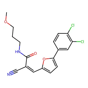(E)-2-cyano-3-[5-(3,4-dichlorophenyl)furan-2-yl]-N-(3-methoxypropyl)prop-2-enamide structure