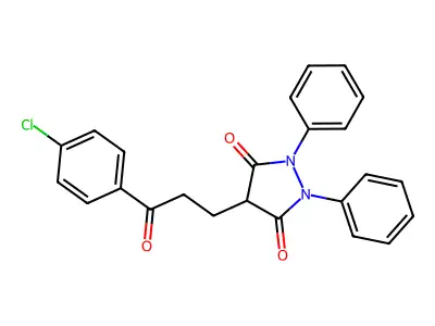 3,5-Pyrazolidinedione, 4-(2-(p-chlorobenzoyl)ethyl)-1,2-diphenyl- structure