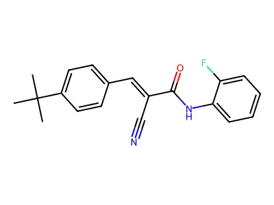 3-(4-tert-butylphenyl)-2-cyano-N-(2-fluorophenyl)prop-2-enamide structure