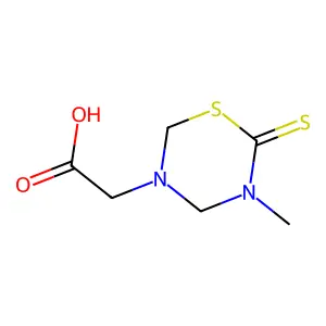 Dihydro-5-methyl-6-thioxo-2H-1,3,5-thiadiazine-3(4H)-acetic acid structure