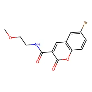 6-bromo-N-(2-methoxyethyl)-2-oxo-2H-chromene-3-carboxamide structure