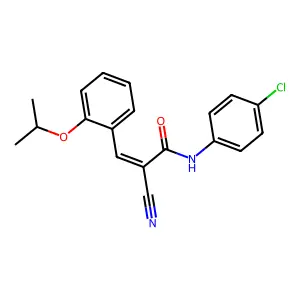 (E)-N-(4-chlorophenyl)-2-cyano-3-(2-propan-2-yloxyphenyl)prop-2-enamide structure