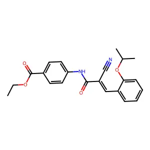 (E)-ethyl 4-(2-cyano-3-(2-isopropoxyphenyl)acrylamido)benzoate structure