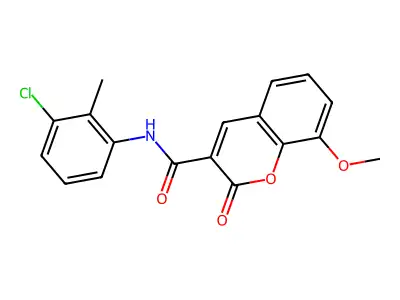 N-(3-chloro-2-methylphenyl)-8-methoxy-2-oxo-2H-chromene-3-carboxamide structure