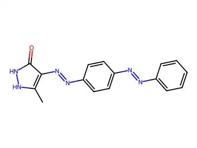 1H-Pyrazole-4,5-dione, 3-methyl-, 4-[2-[4-(2-phenyldiazenyl)phenyl]hydrazone] structure