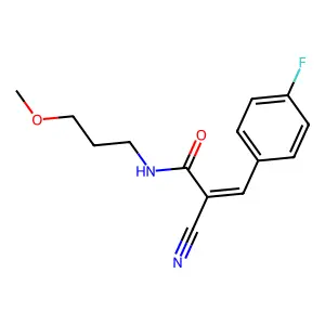 2-cyano-3-(4-fluorophenyl)-N-(3-methoxypropyl)prop-2-enamide structure