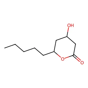 Tetrahydro-4-hydroxy-6-pentyl-2H-pyran-2-one structure