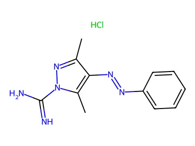 3,5-Dimethyl-4-(phenylazo)pyrazole-1-carboxamidine hydrochloride structure