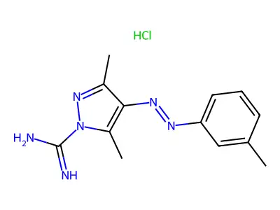 3,5-Dimethyl-4-(m-tolylazo)pyrazole-1-carboxamidine hydrochloride structure