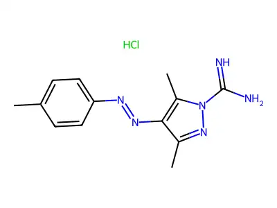 3,5-Dimethyl-4-(p-tolylazo)pyrazole-1-carboxamidine hydrochloride structure