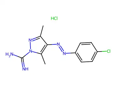 4-((p-Chlorophenyl)azo)-3,5-dimethylpyrazole-1-carboxamidine hydrochloride structure