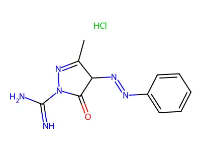 3-Methyl-5-oxo-4-(phenylazo)-2-pyrazoline-1-carboxamidine hydrochloride structure