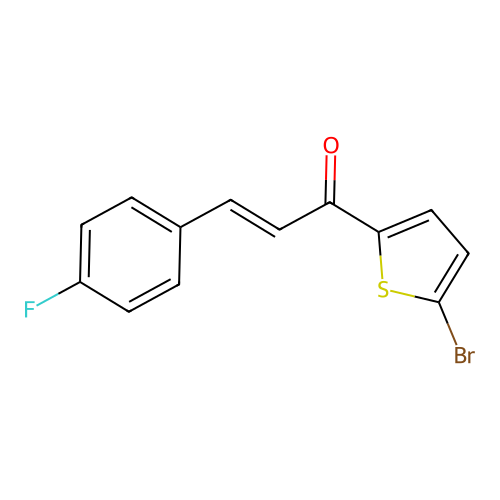 (E)-1-(5-bromothiophen-2-yl)-3-(4-fluorophenyl)prop-2-en-1-one structure