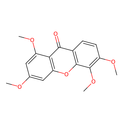 Xanthen-9-one, 1,3,5,6-tetramethoxy- structure