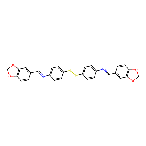 4-(piperonylideneamino)phenyl disulfide structure