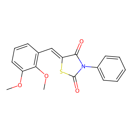 (5Z)-5-(2,3-dimethoxybenzylidene)-3-phenyl-1,3-thiazolidine-2,4-dione structure