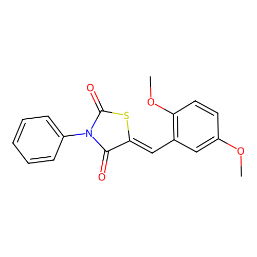 (Z)-5-(2,5-dimethoxybenzylidene)-3-phenylthiazolidine-2,4-dione structure