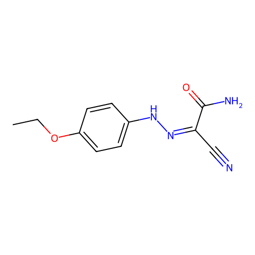 2-Cyano-2-[(4-ethoxyphenyl)hydrazono]acetamide structure
