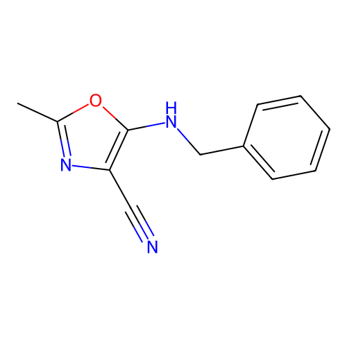5-(Benzylamino)-2-methyl-1,3-oxazole-4-carbonitrile structure