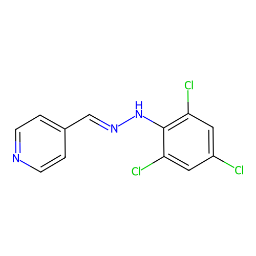 2,4,6-trichloro-N-(pyridin-4-ylmethylideneamino)aniline structure