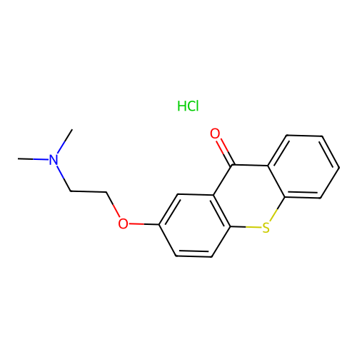 Thioxanthen-9-one, 2-(2-(dimethylamino)ethoxy)-, hydrochloride structure