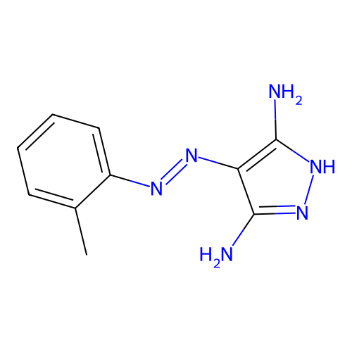 4-o-Tolylazo-1H-pyrazole-3,5-diamine structure