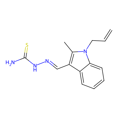[(2-Methyl-1-prop-2-enylindol-3-yl)methylideneamino]thiourea structure