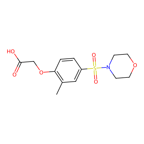 [2-Methyl-4-(morpholin-4-ylsulfonyl)phenoxy]acetic acid structure