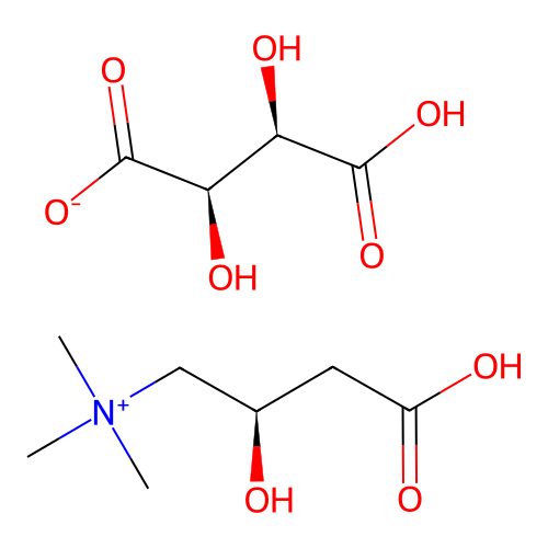 [(2R)-3-carboxy-2-hydroxypropyl]-trimethylazanium;(2R,3R)-2,3,4-trihydroxy-4-oxobutanoate structure