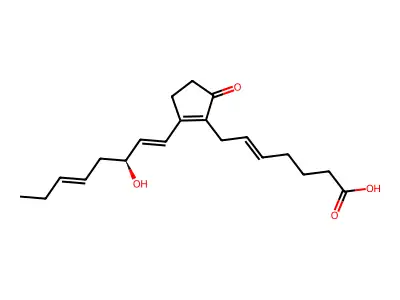 7-[2-[(3S)-3-hydroxyocta-1,5-dienyl]-5-oxocyclopenten-1-yl]hept-5-enoic acid structure