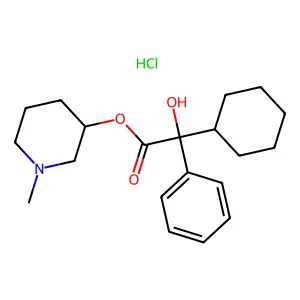 (1-Methylpiperidin-3-yl) 2-cyclohexyl-2-hydroxy-2-phenylacetate;hydrochloride structure