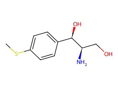 (R(R*,R*))-2-amino-1-(p-(methylthio)phenyl)propane-1,3-diol structure
