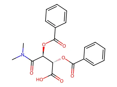2,3-Bis(benzoyloxy)-3-(dimethylcarbamoyl)propanoic acid structure