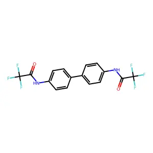 N,N'-biphenyl-4,4'-diylbis(2,2,2-trifluoroacetamide) structure