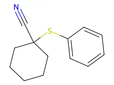 1-(Phenylthio)cyclohexanecarbonitrile structure