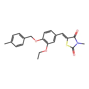 (5Z)-5-{3-ethoxy-4-[(4-methylbenzyl)oxy]benzylidene}-3-methyl-1,3-thiazolidine-2,4-dione structure