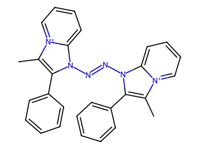 1,1'-Diazenediylbis(3-methyl-2-phenyl-1H-imidazo[1,2-a]pyridin-4-ium) structure