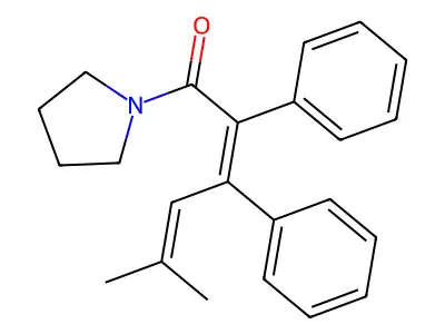 1-(5-Methyl-1-oxo-2,3-diphenyl-2,4-hexadienyl)pyrrolidine structure