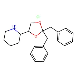 2-(2,2-Dibenzyl-1,3-dioxolan-4-yl)piperidine--hydrogen chloride (1/1) structure