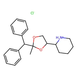 1,3-Dioxolane, 2-diphenylmethyl-2-methyl-4-(2-piperidyl)-, hydrochloride, beta- structure