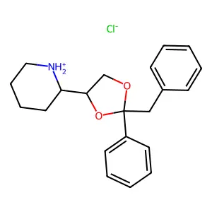 2-(2-Benzyl-2-phenyl-1,3-dioxolan-4-yl)piperidine--hydrogen chloride (1/1) structure