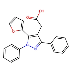 1H-Pyrazole-4-acetic acid, 5-(2-furanyl)-1,3-diphenyl- structure