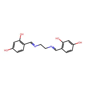 4-((2-(2,4-Dihydroxybenzylideneamino)ethylimino)methyl)benzene-1,3-diol structure