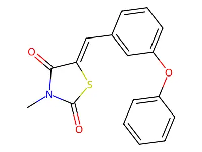 3-Methyl-5-[(3-phenoxyphenyl)methylidene]-1,3-thiazolidine-2,4-dione structure