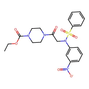 Ethyl 4-{[3-nitro(phenylsulfonyl)anilino]acetyl}-1-piperazinecarboxylate structure
