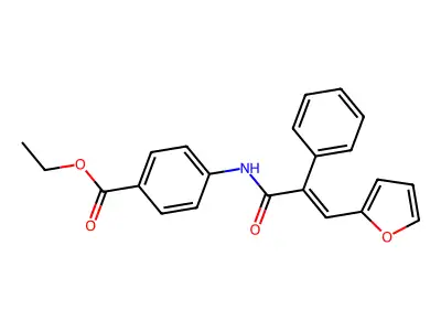 ethyl 4-{[(2E)-3-(furan-2-yl)-2-phenylprop-2-enoyl]amino}benzoate structure