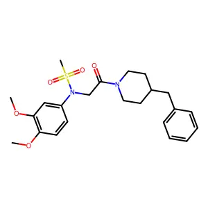 N-[2-(4-benzylpiperidin-1-yl)-2-oxoethyl]-N-(3,4-dimethoxyphenyl)methanesulfonamide structure