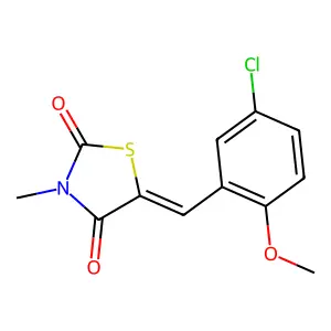 (5Z)-5-(5-chloro-2-methoxybenzylidene)-3-methyl-1,3-thiazolidine-2,4-dione structure